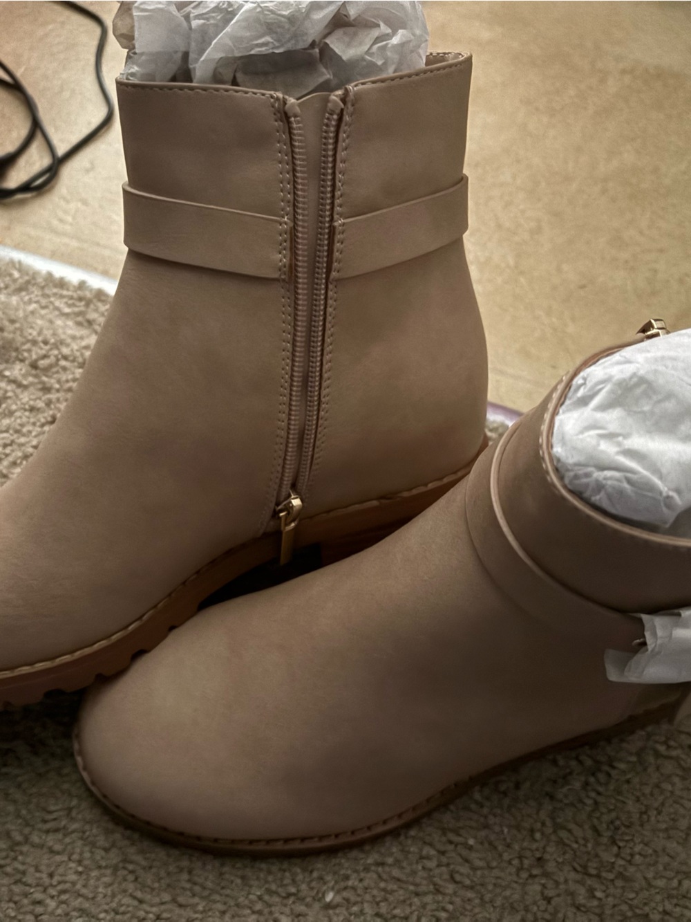 Women's Taupe Ankle Boots with Side Zip - Classic Casual